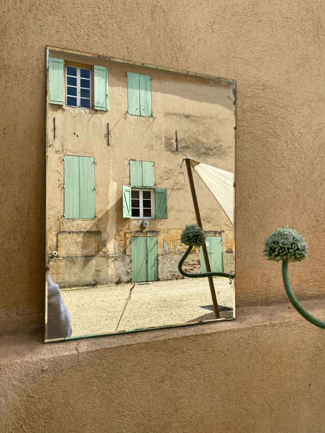 Vintage beveled mirror