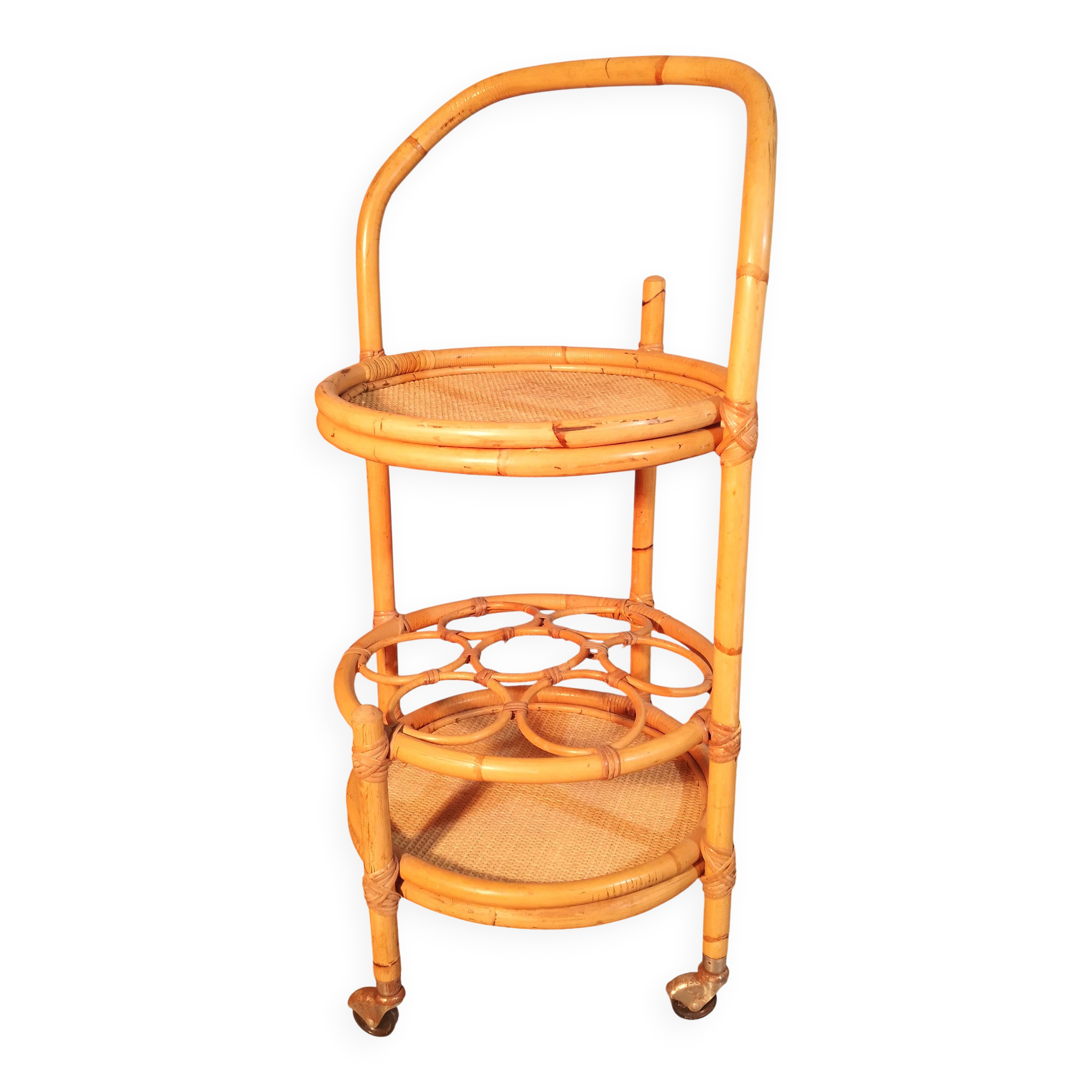 1960s bamboo bar trolley