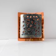 Vintage Brutalist copper wall sconce from Boréns, 1960s