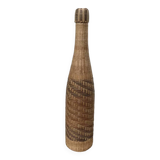 70s woven wicker rattan bottle