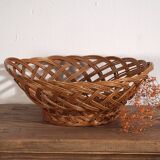 Ancien panier en osier tressé à la main (c.1920) #2