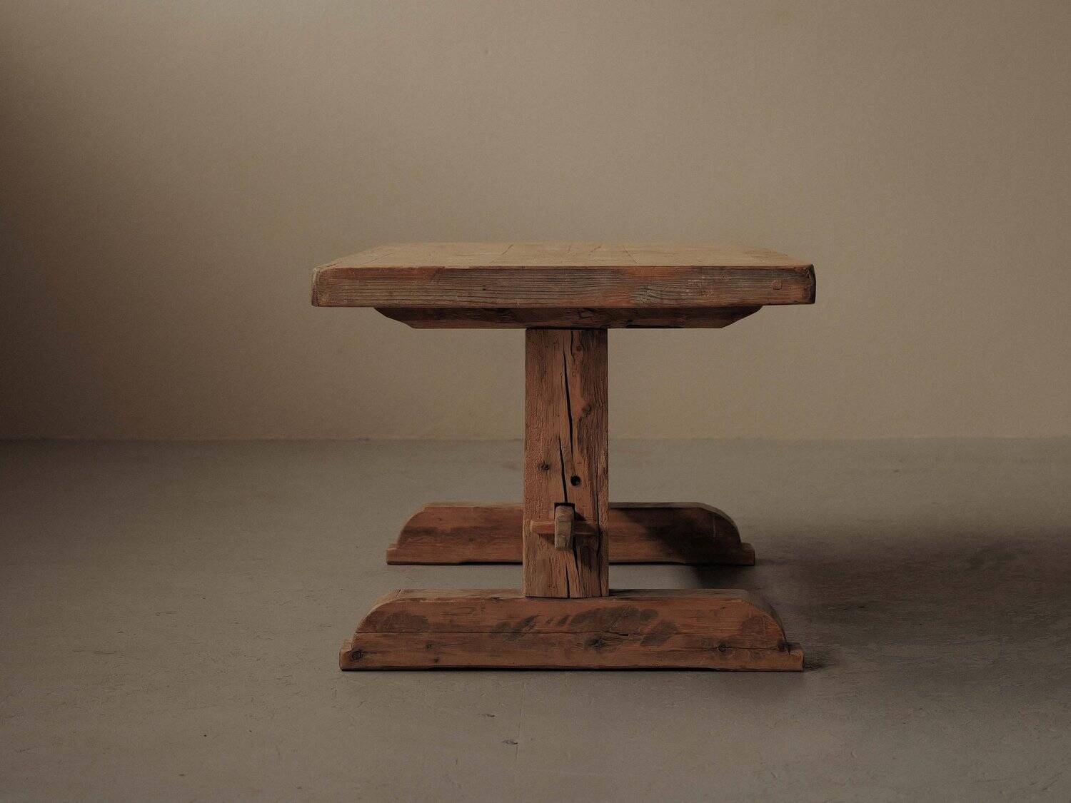 Solid pine dining table – Handcrafted, around 1970