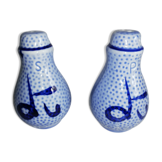 Salt shaker & Blue ceramic poivière