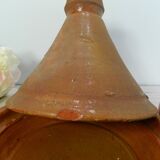 Terracotta tagine with lid, handmade, vintage