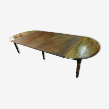 6-foot walnut table 3m long from the 19th century