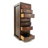 Vintage British bank of eight drawers filing cabinet