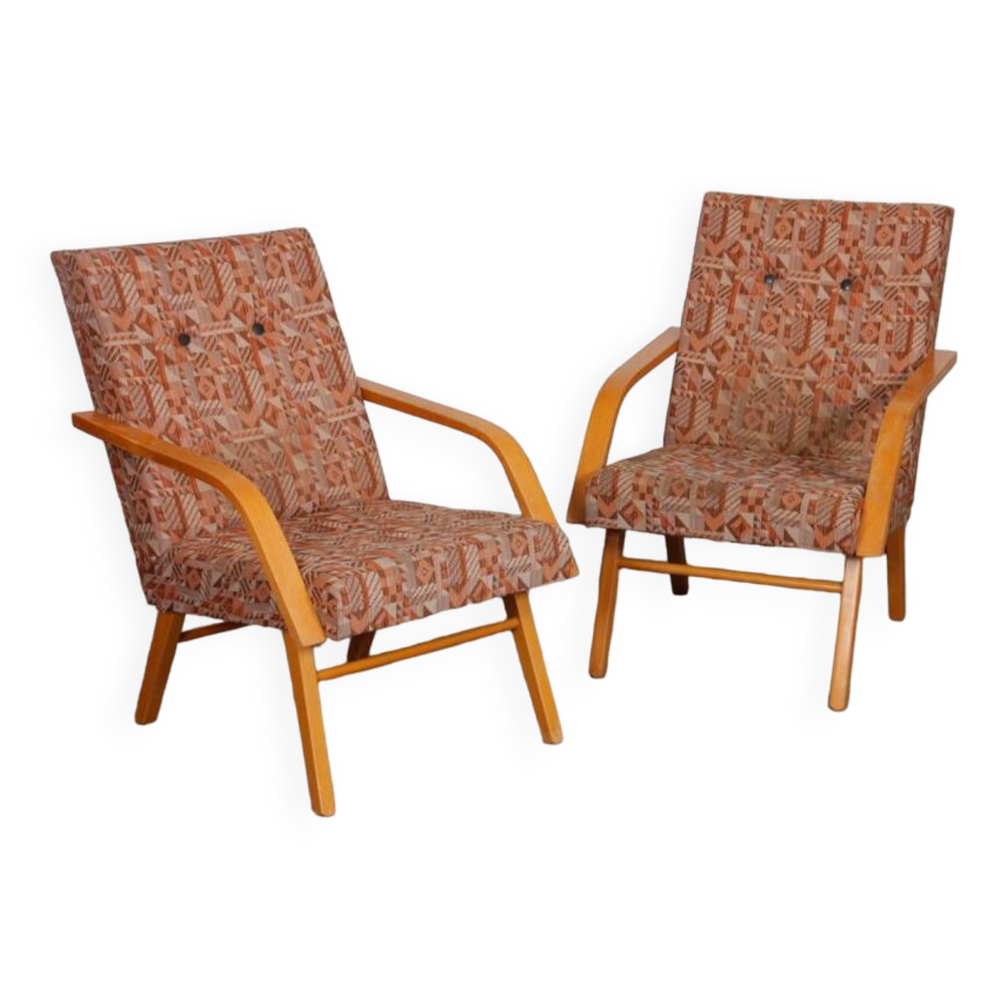 Pair of wooden armchairs from the 1970s