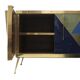 Mid-Century Modern Style Italian Sideboard Made of Wood Brass and Colored G