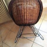 Fauteuil en rotin 1950/1960