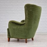 1960s, danish design, velour relax chair with footstool, original condition.