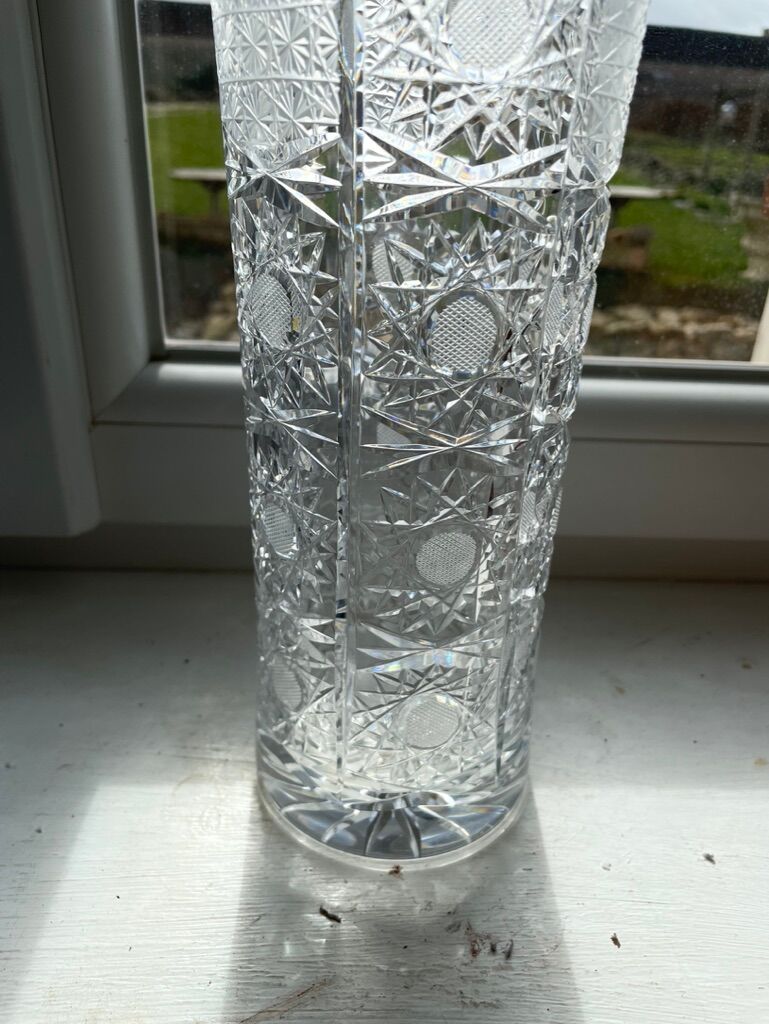 Carved crystal vase - Mid-twentieth century