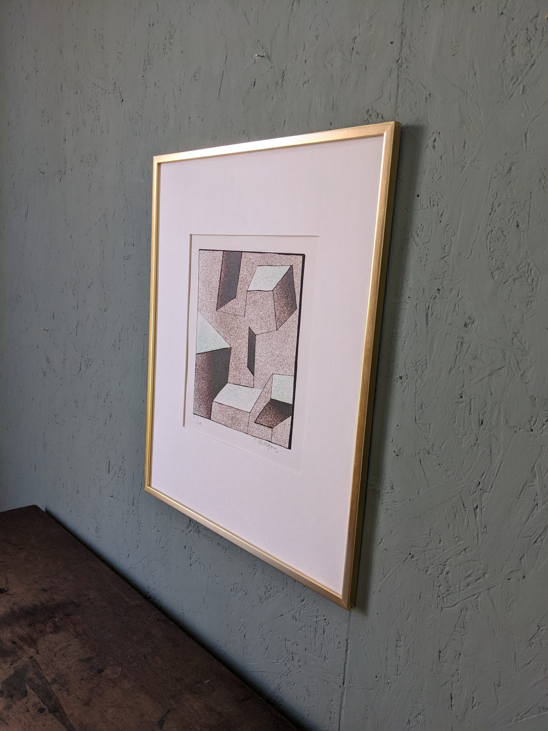 Mid-Century Modern Swedish Signed Lithography by Curt Hillfon (1/211) "Kinetic Shapes"