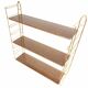 Vintage wall shelf gilded metal and wood style