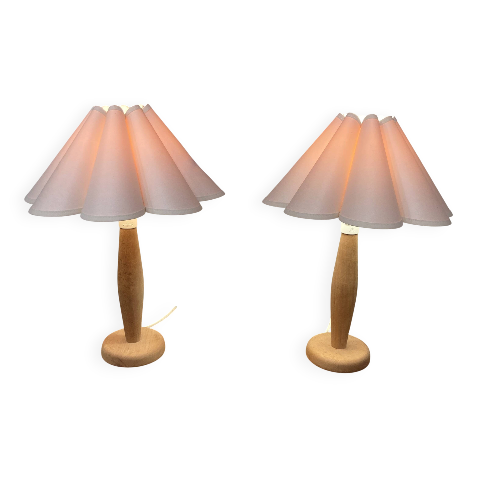 Paire de lampes design scandinave 1960.