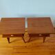 Paire de tables de chevet vintage Mid-century pieds compas