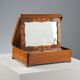 Antique travel box in walnut with mirror, Italy, 19th century