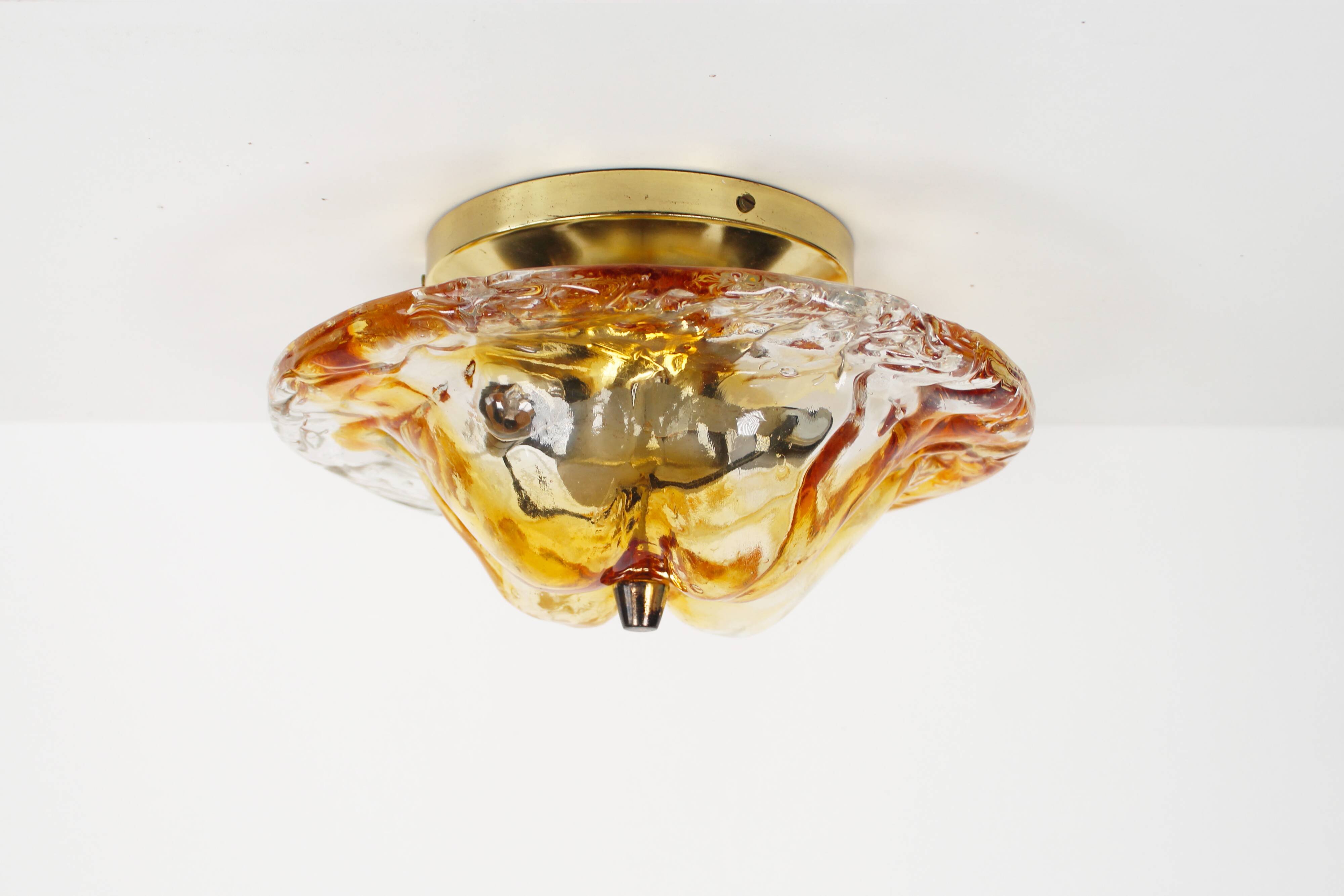 Vintage 1970's Muranoglass flush mount light