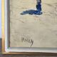Marine, "Red Sail" technique with knife on panel signed Riccy.