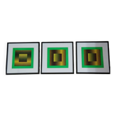 Vintage Optical Art Triptych - Victor Vasarely - Frames 40x40cm