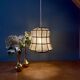 Vintage mother-of-pearl and brass lampshade pendant light