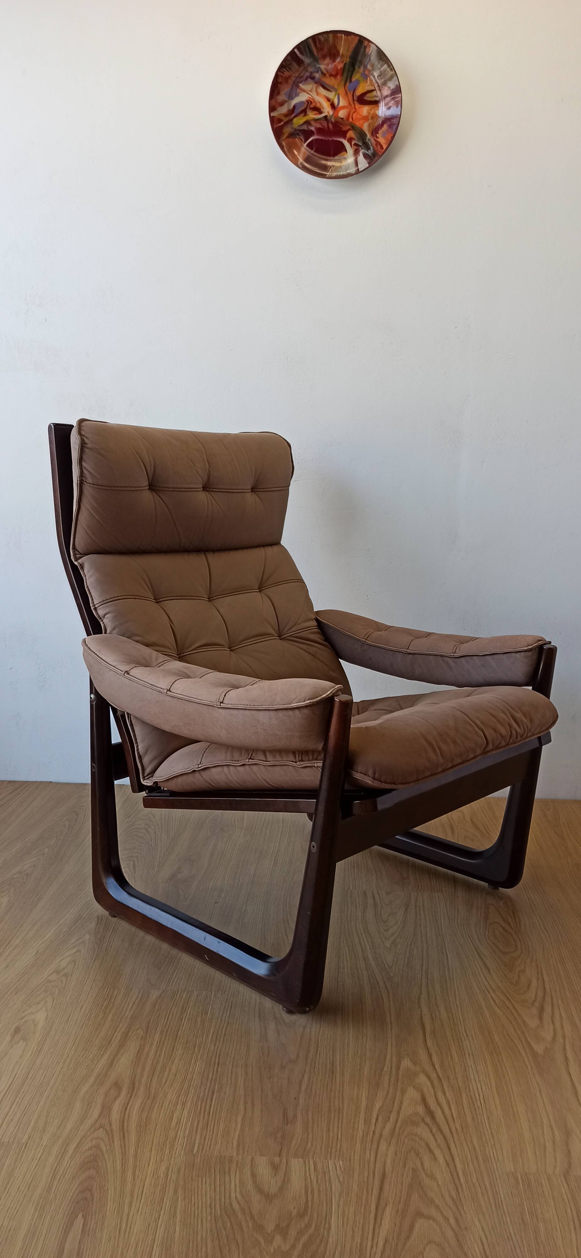 Genega Møbler leather armchair, Denmark, 1960s.