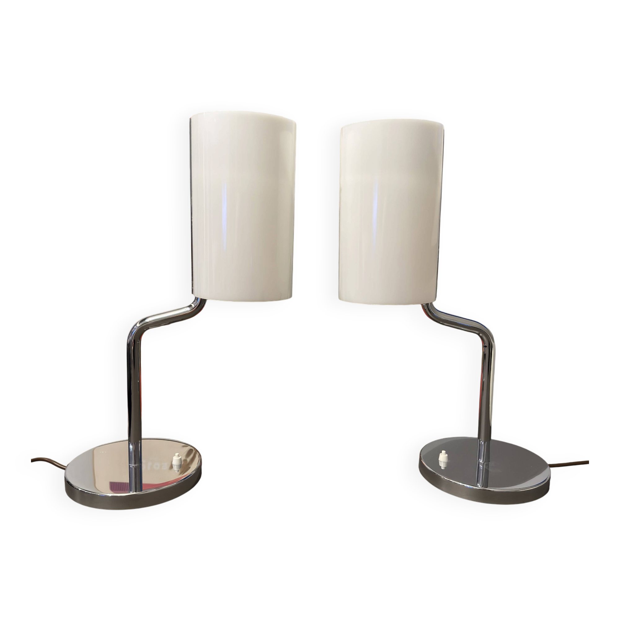 Paire de lampes design vintage chrome – MOOS Suisse – Style italien