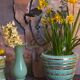 Ceramic pot cover in Art-Deco slurry