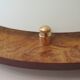 Vintage ceiling lamp, glass and faux bois de loupe, Spain 1970