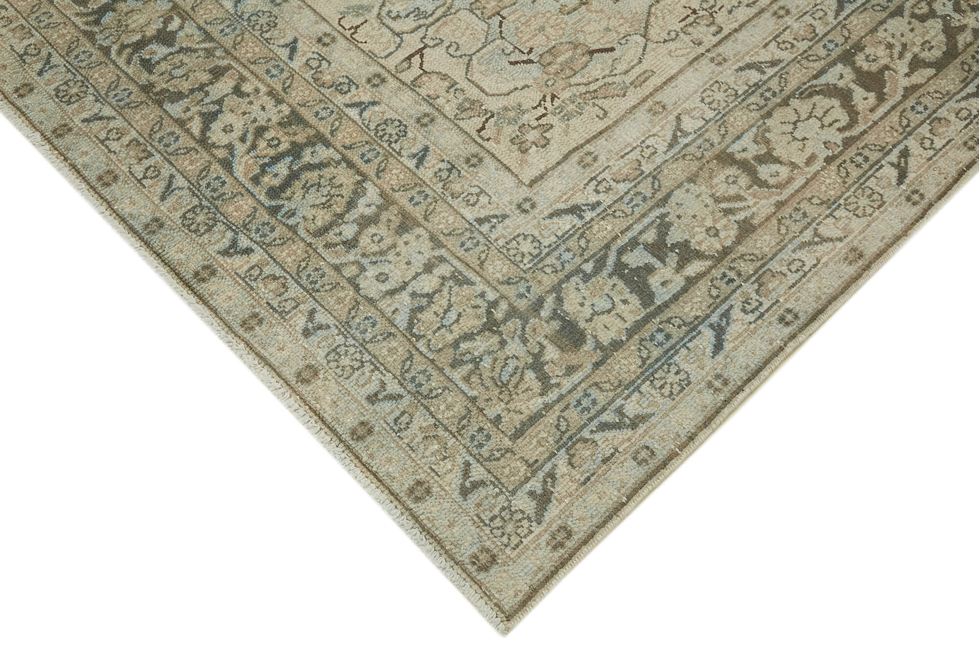 Handmade oriental unique 1980s 319 cm x 423 cm beige wool carpet