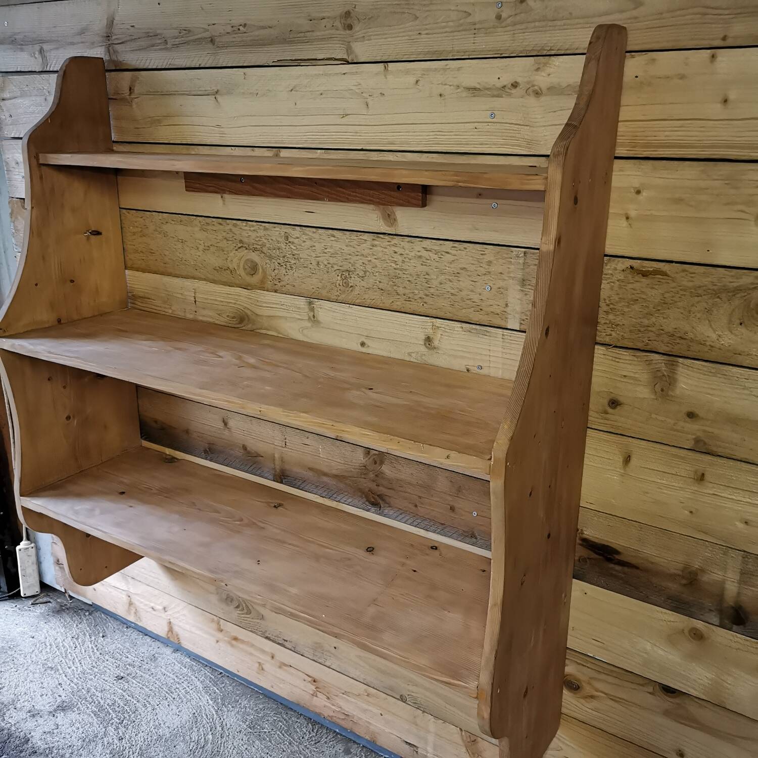 Large solid pine wall shelf