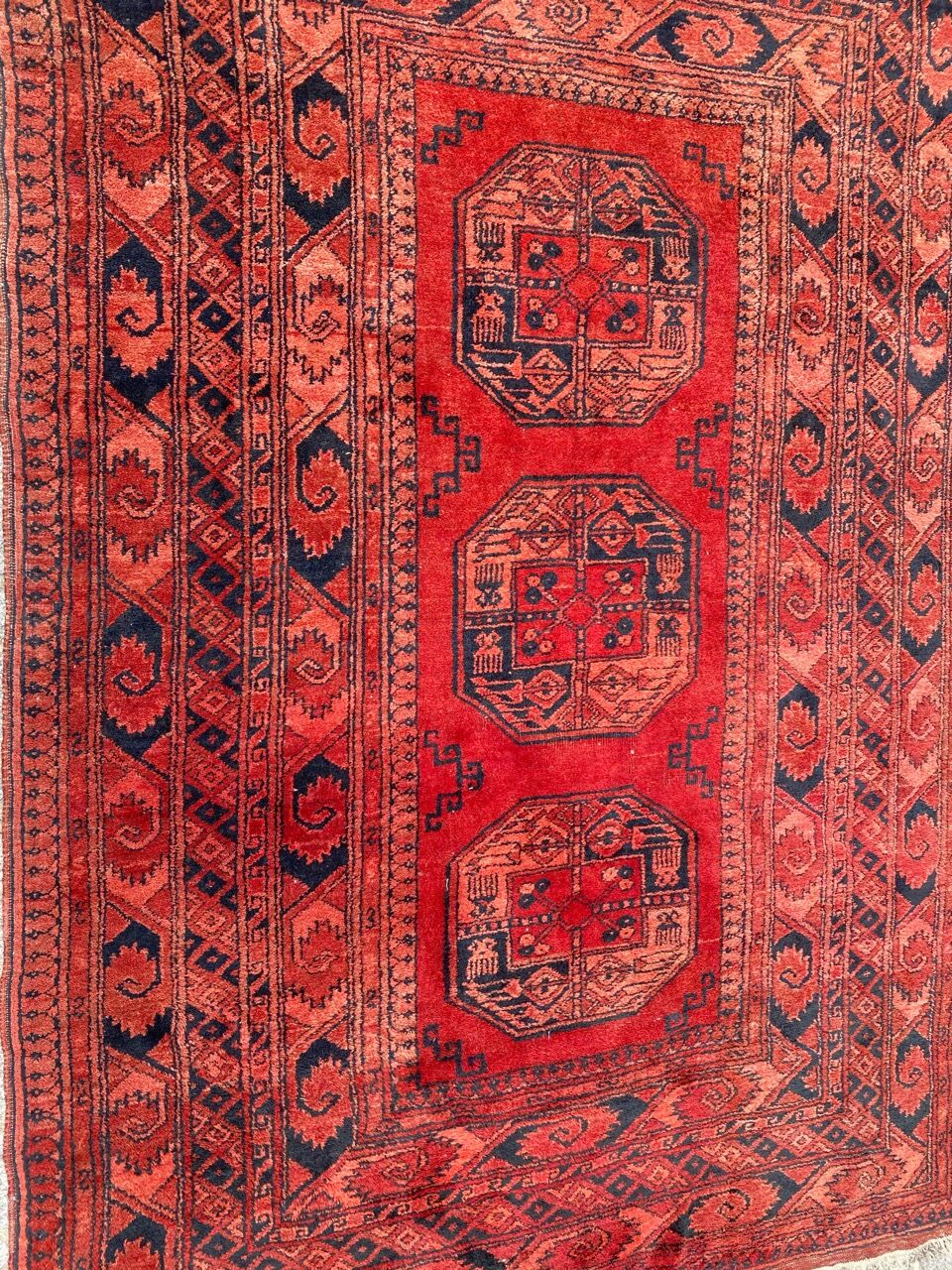 Ancient carpet turkmen ersari afghan 137x203 cm