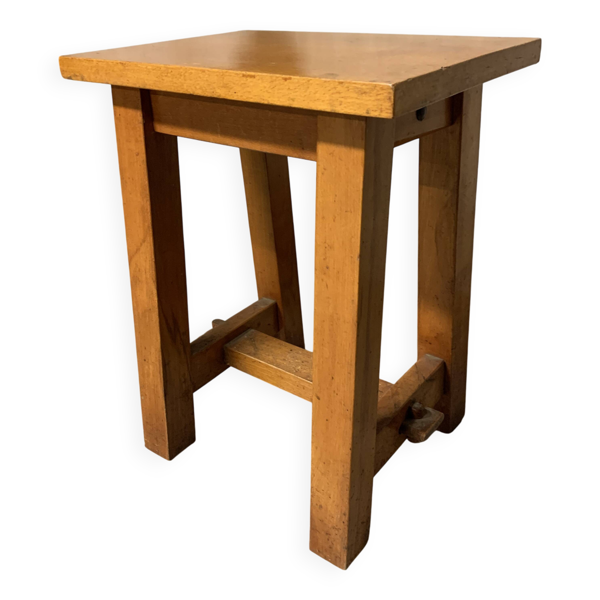 Vintage solid wood regional craft stool