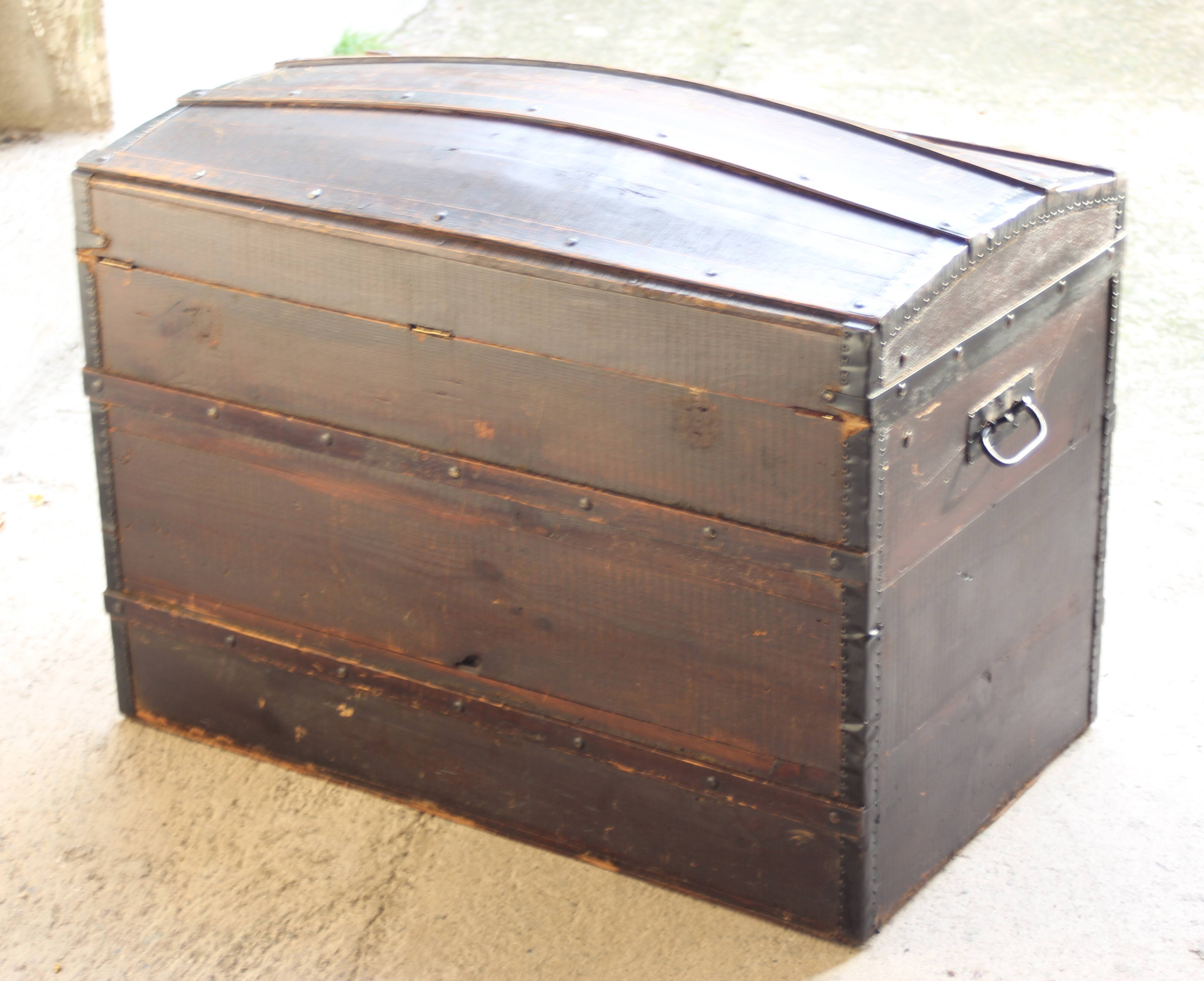 Large antique curved trunk