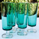 6 old champagne flutes luminarc green clear h14 cm