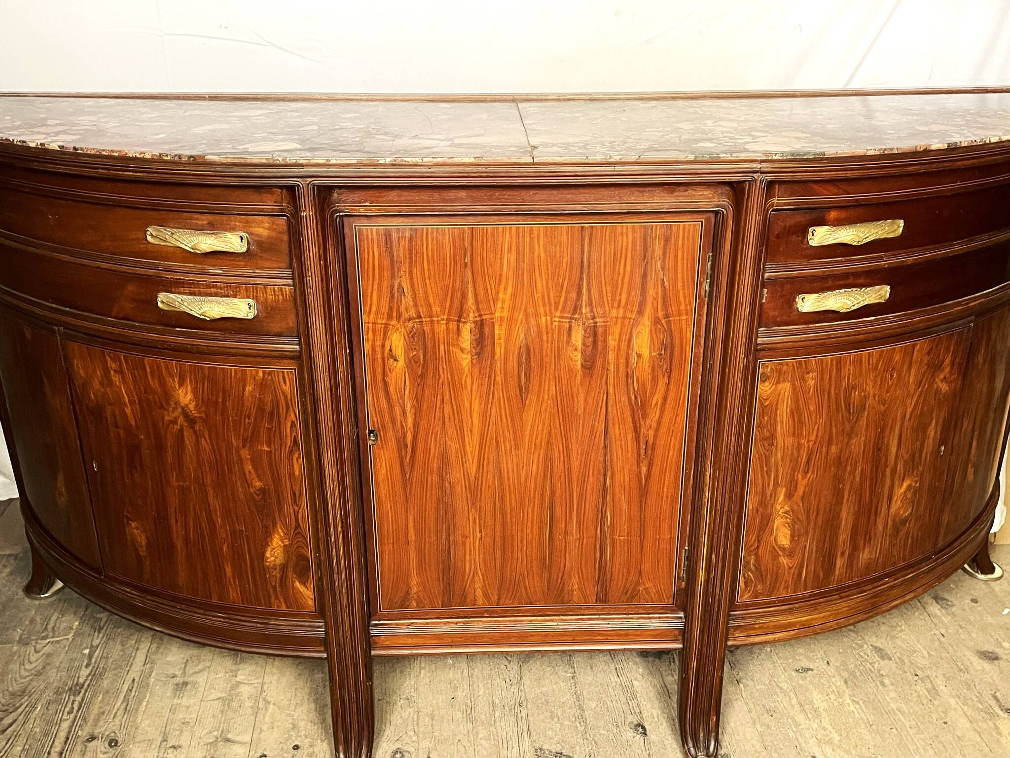 Maurice dufrene large curved sideboard exhibited at the 1911 art nouveau salon
