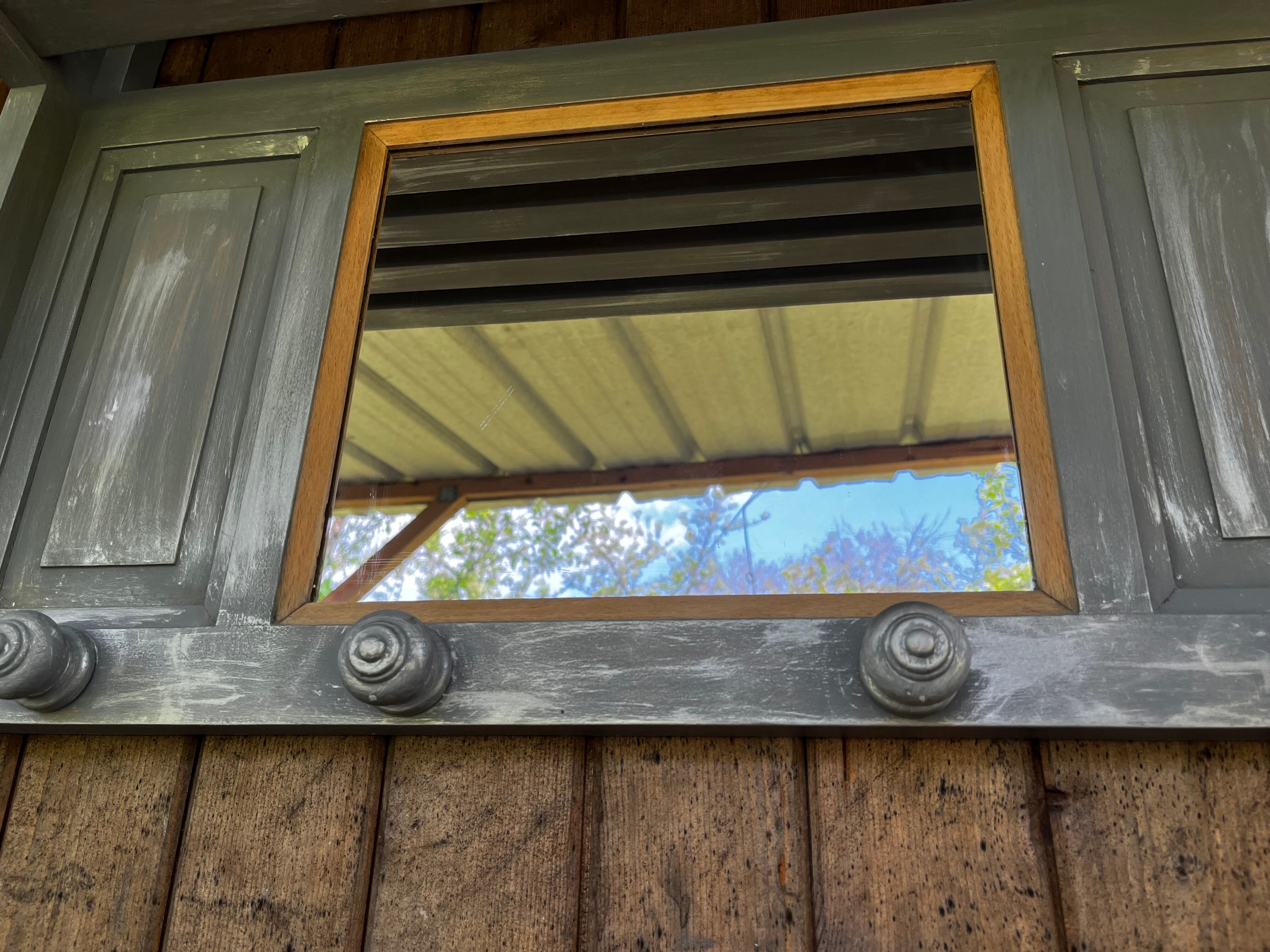 Wooden wall coat rack 4 pateres