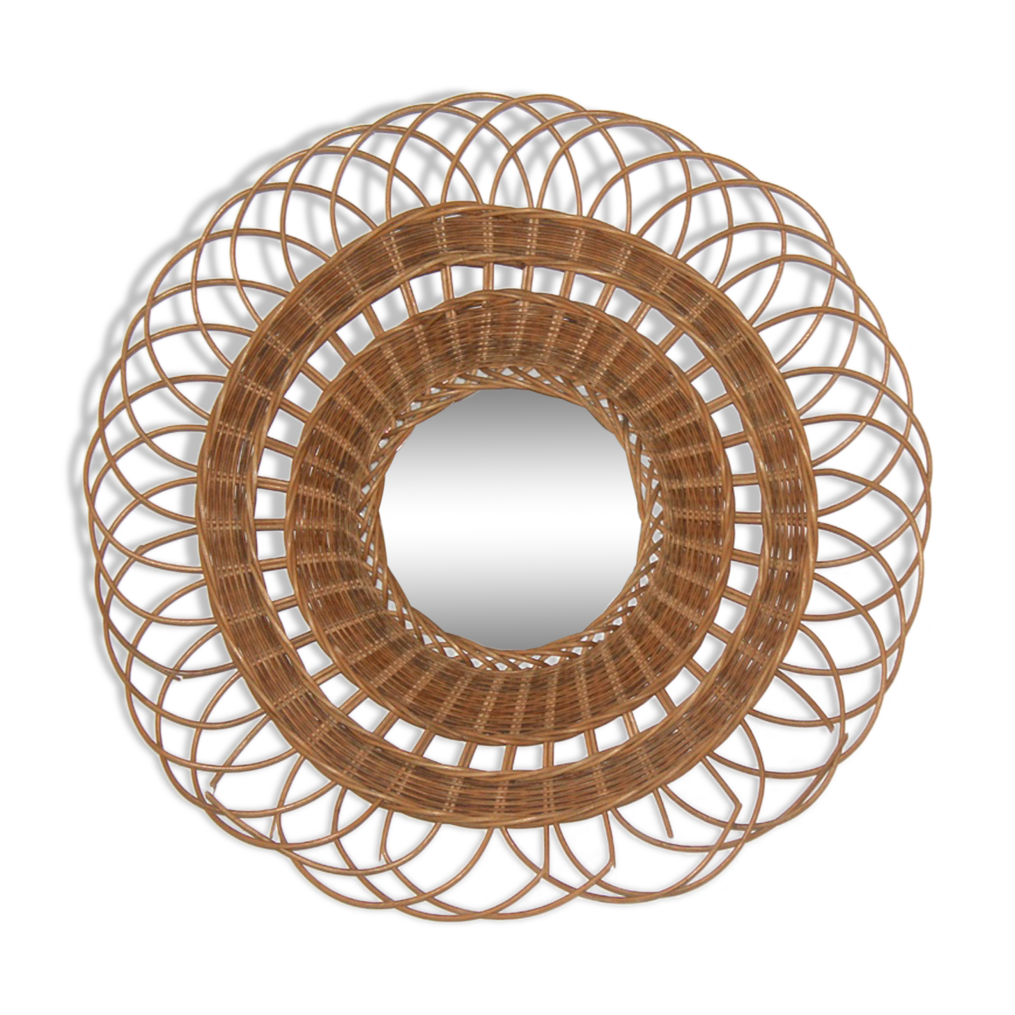Mirror Wicker 55 x 55 cm