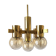 Lustre en laiton et verre fumé attr. H. Agnes Jacobsson, années 1960, Suède