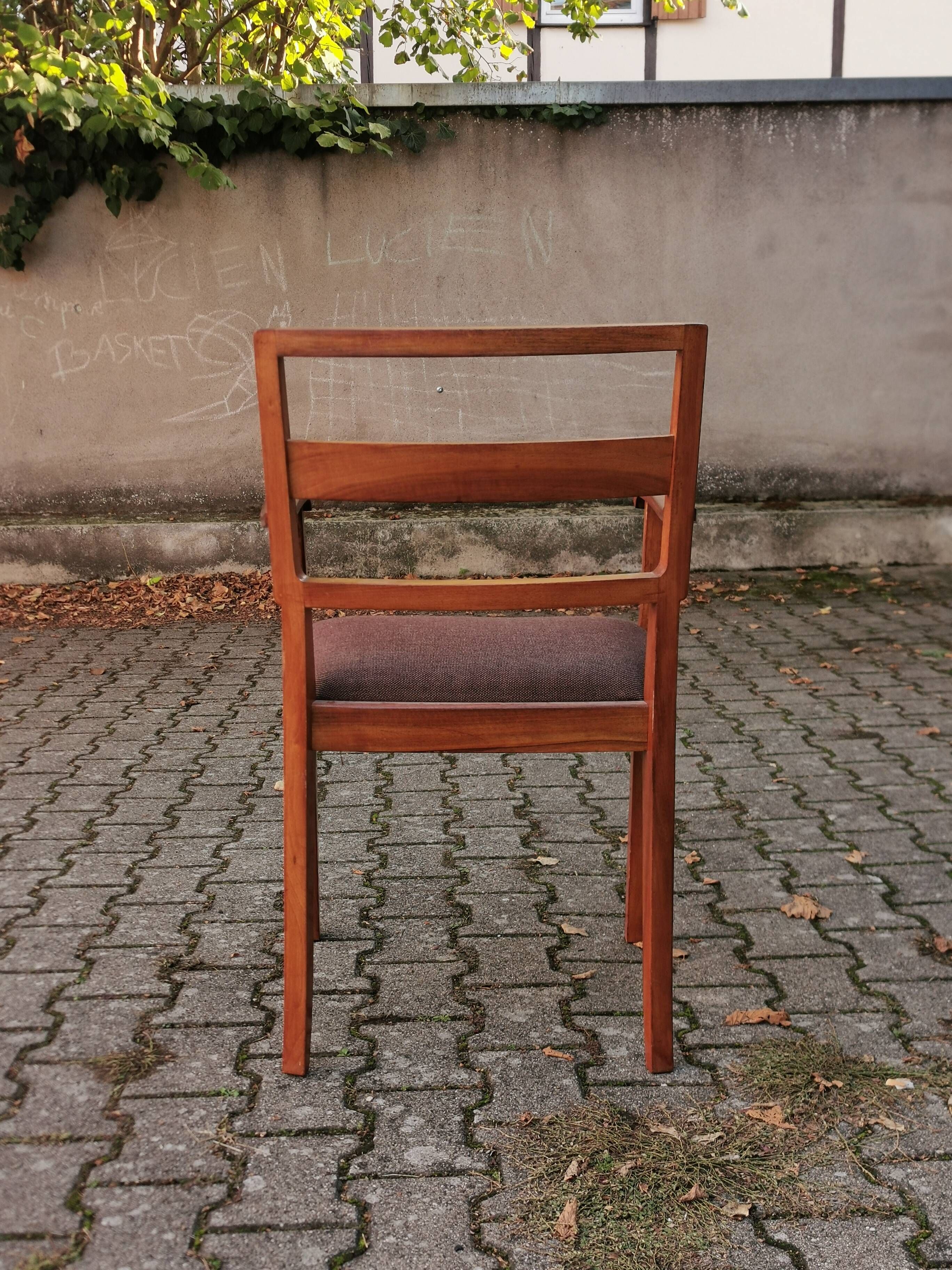 Vintage Scandinavian armchair wood fabric 60's
