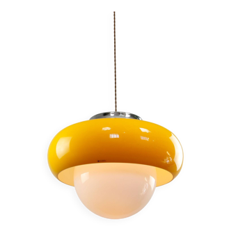Large Space Age Model Best Pendant from Guzzini in Yellow, 1970s