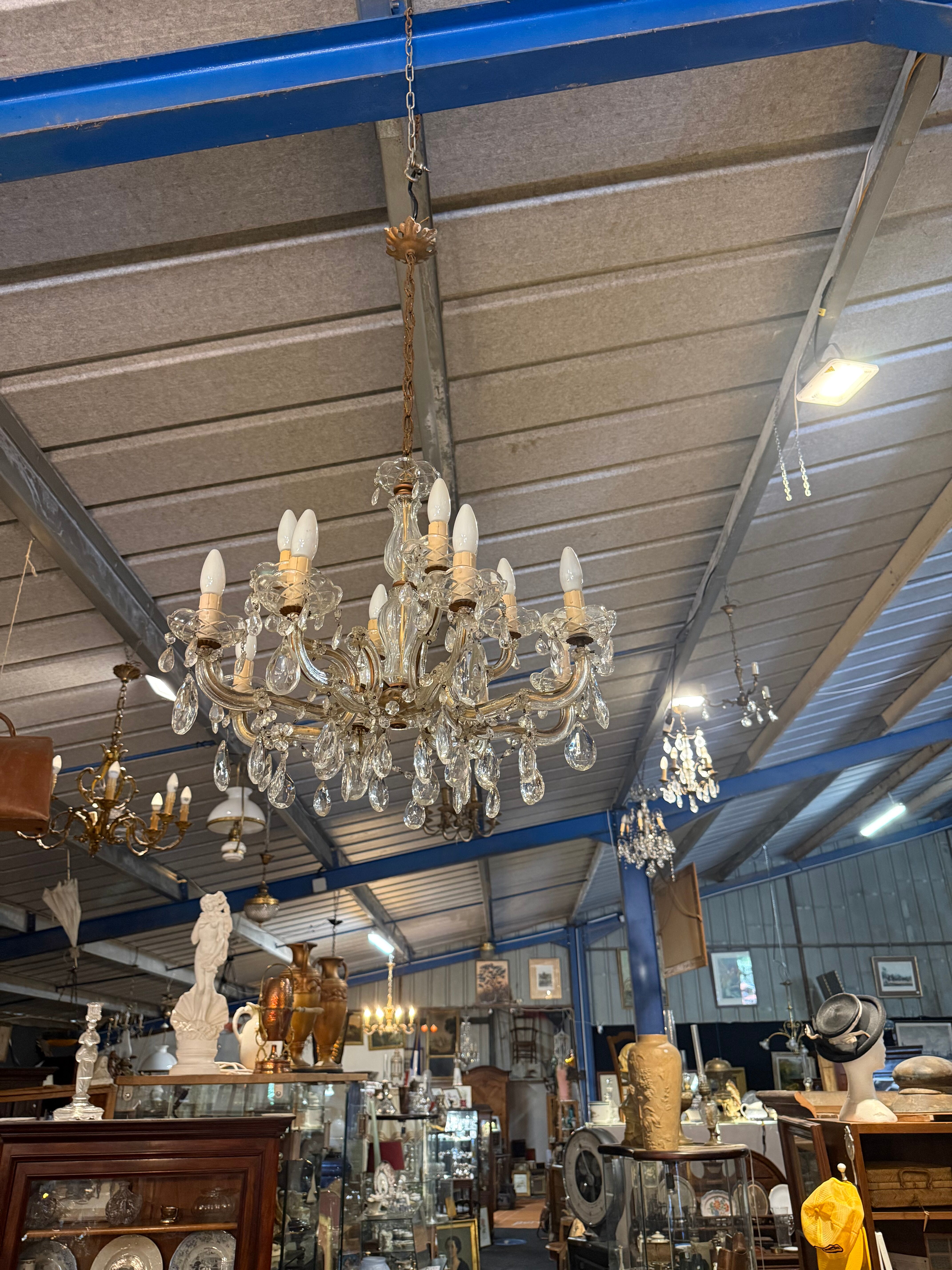 Lustre 12 feux pampilles