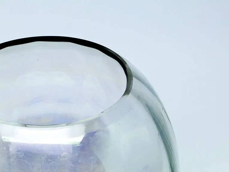 Vase sphérique Art Déco, en verre, Usines de verre Niemen, Pologne, années 1930