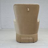 1960s, Danish armchair in green/brown furniture velour, original condition.