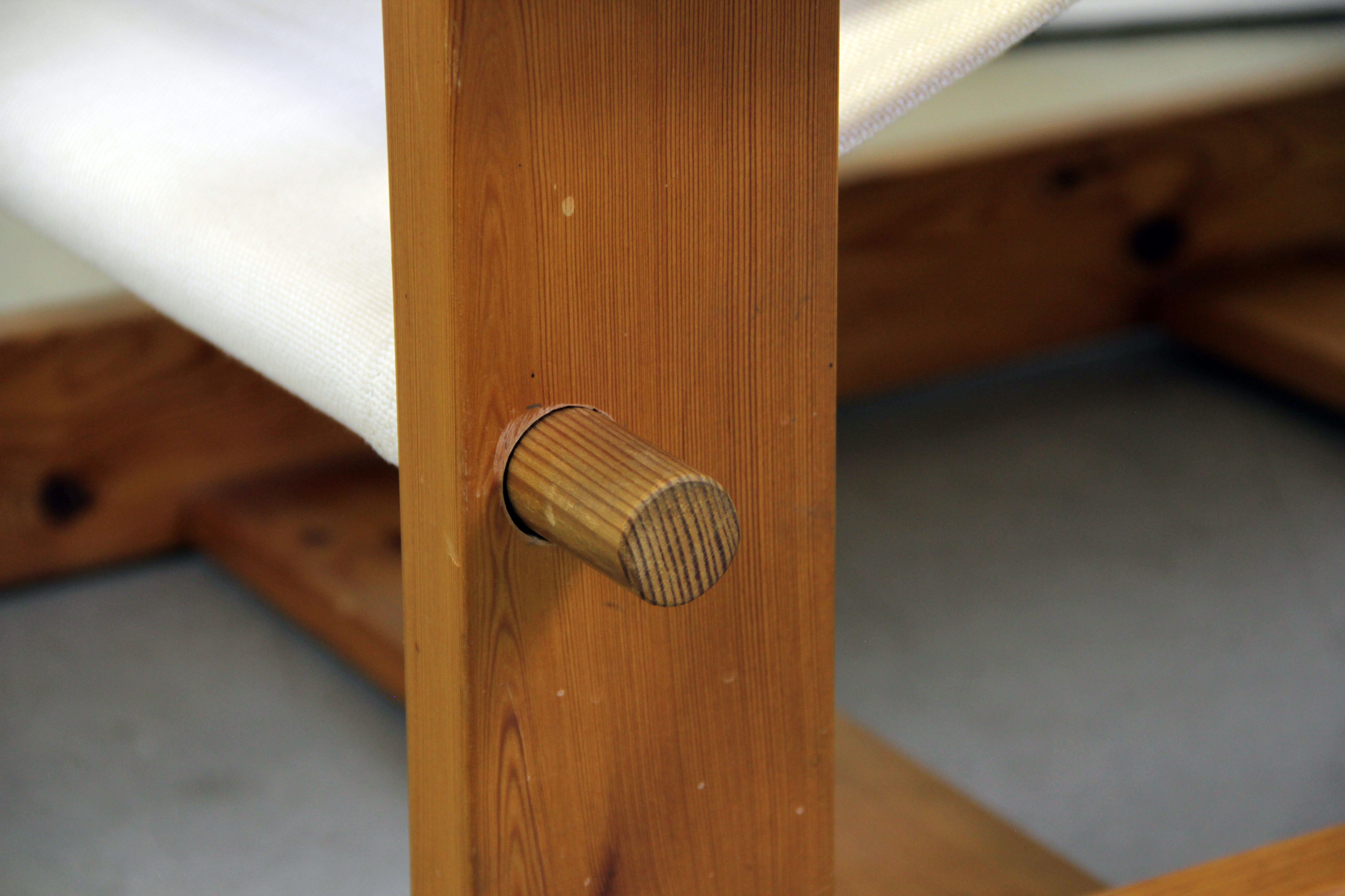 Italian brutalist pine sling chair