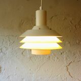 Danish white metal pendant light, 1960