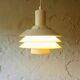 Danish white metal pendant light, 1960