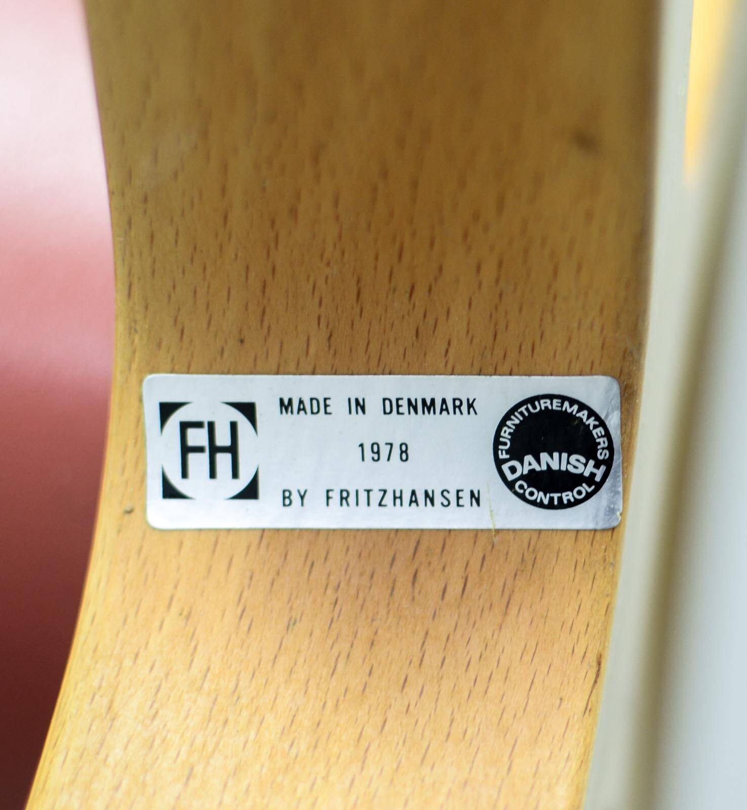 Padded Red Leather High Back AX Lounge Chairs by Hvidt and Molgaard Nielsen