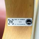 Padded Red Leather High Back AX Lounge Chairs by Hvidt and Molgaard Nielsen