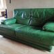 Roche Bobois green buffalo leather sofa