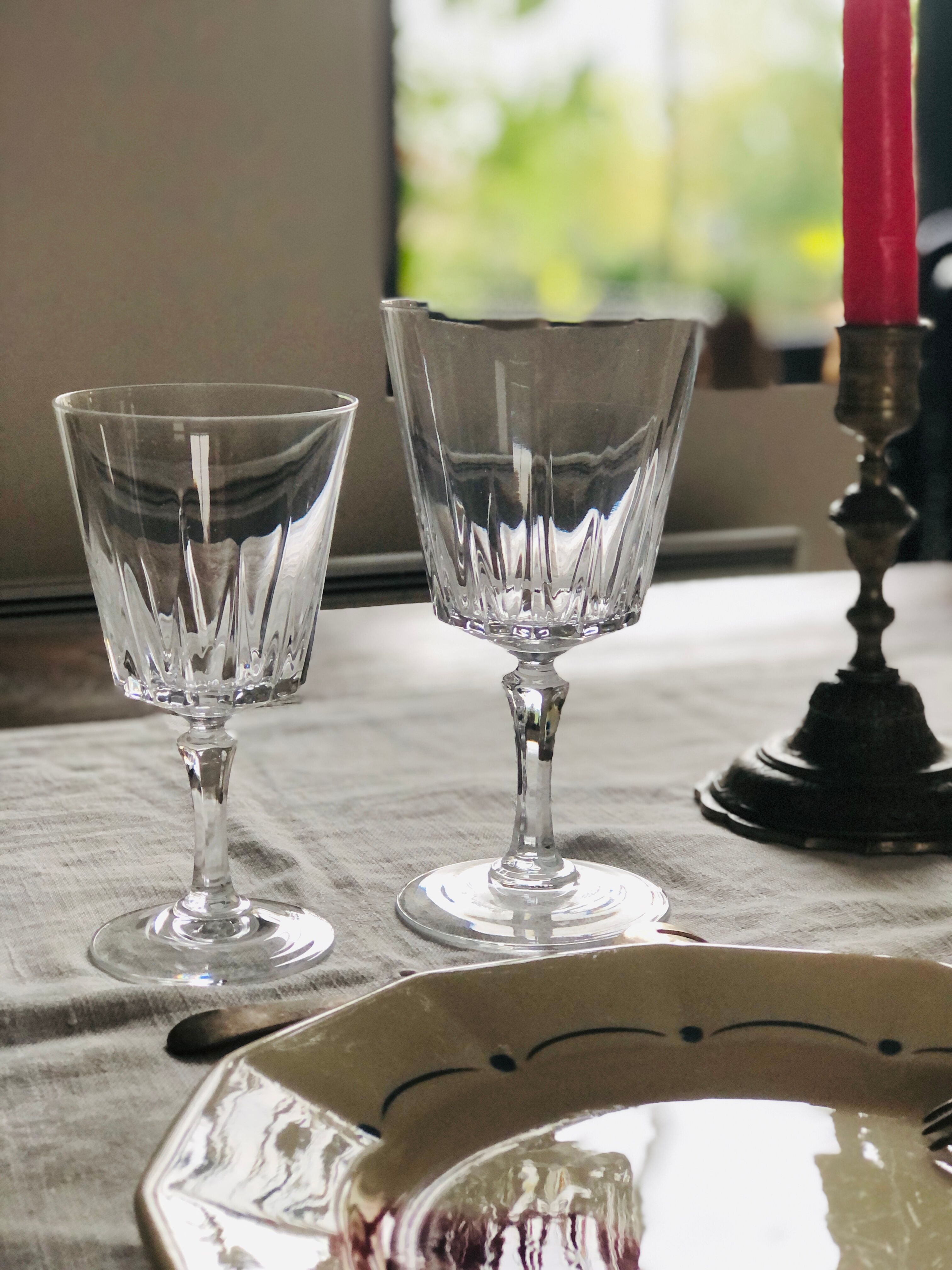 Crystal wine glasses
